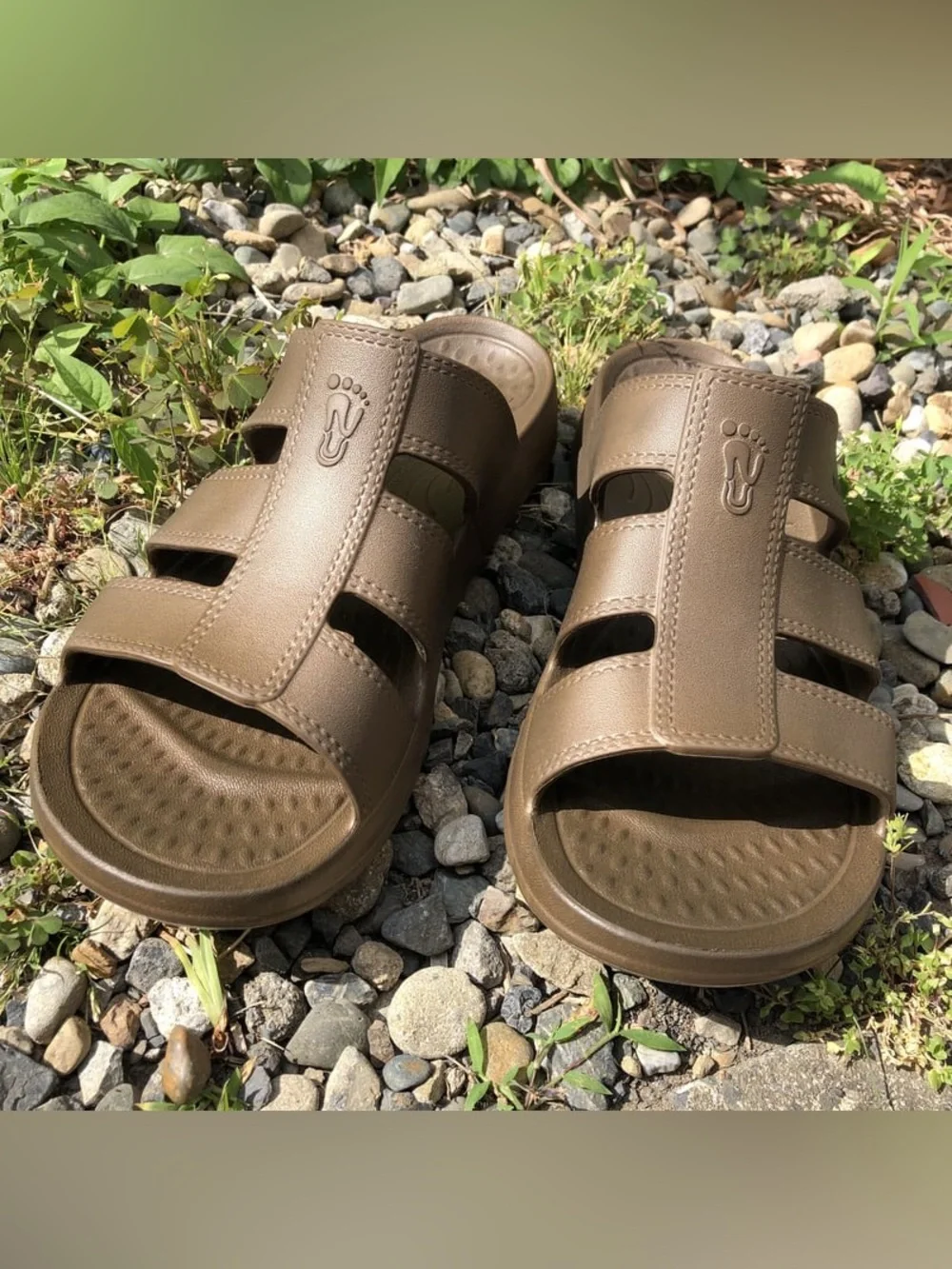 NUUSOL MEN'S STANLEY cushion RECOVERY SLIDE sandals brown 11 like crocs